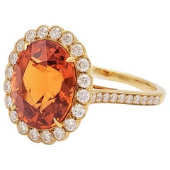 Tiffany & Co. Spessartite Garnet and Diamond Ring