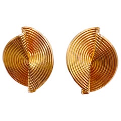 Tiffany & Co. Spiral Clip-On Yellow Gold Earrings