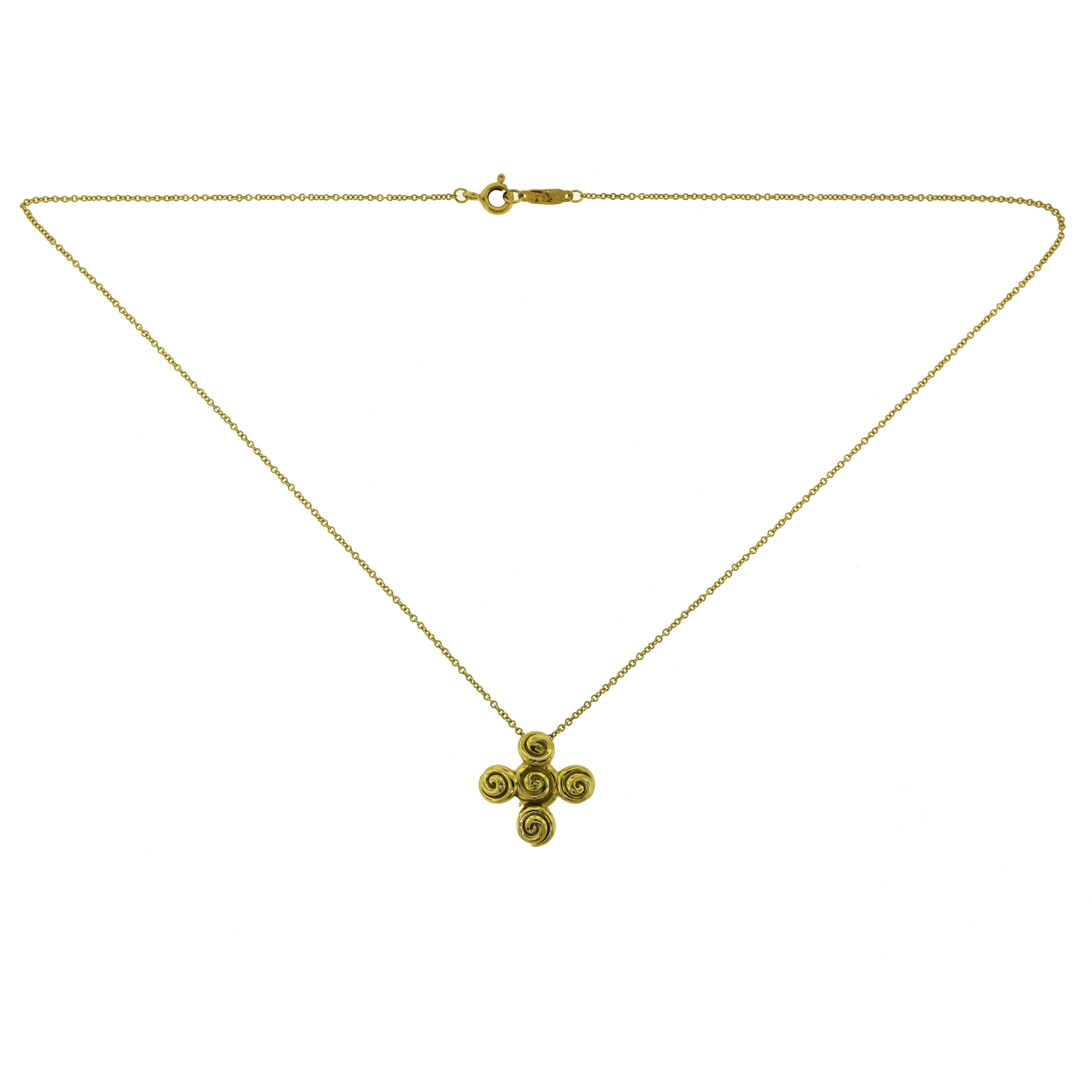 Brilliance Jewels, Miami
Questions? Call Us Anytime!
786,482,8100

Designer: Tiffany & Co.

Collection: Spiro Swirl

Style: Necklace

Metal: Yellow Gold

Metal Purity: 18k

Total Item Weight (grams):  6.4

Necklace Length: 16 inches

Pendant : 17 mm