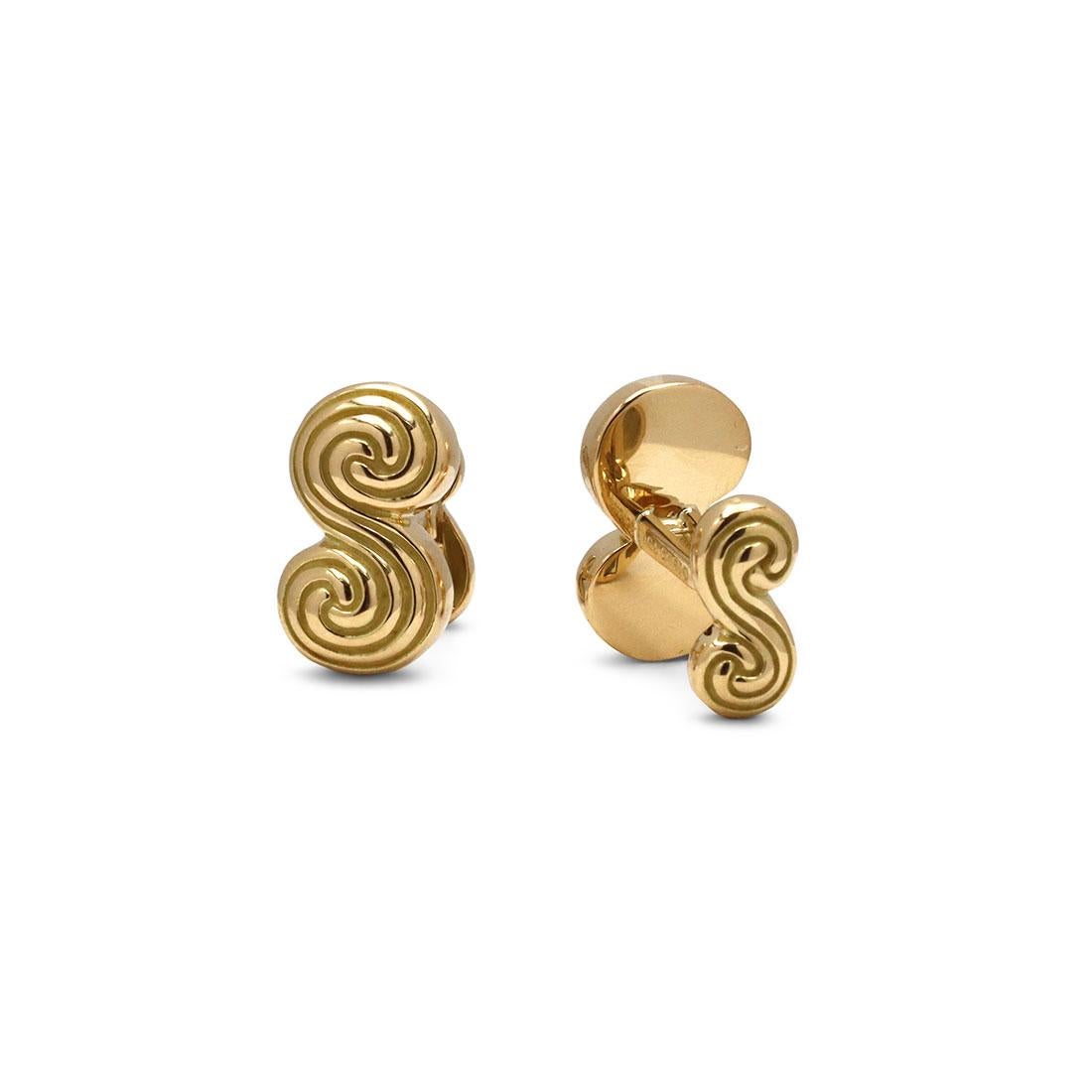 Women's or Men's Tiffany & Co. 'Spiro Swirl' Yellow Gold Cufflinks