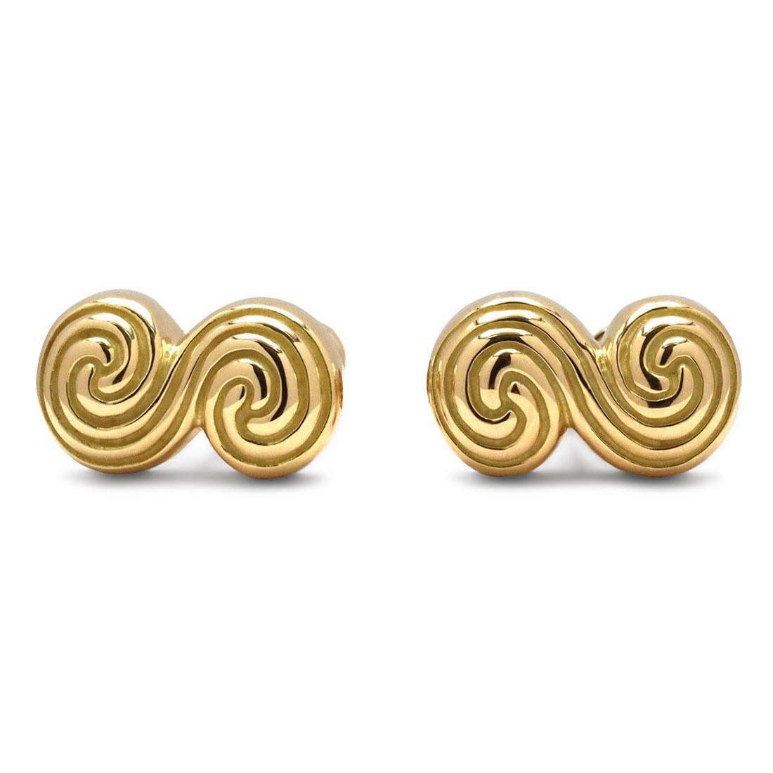 Tiffany & Co. 'Spiro Swirl' Yellow Gold Cufflinks 1