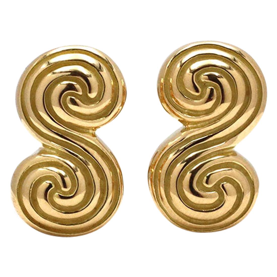 Tiffany & Co. 'Spiro Swirl' Yellow Gold Cufflinks