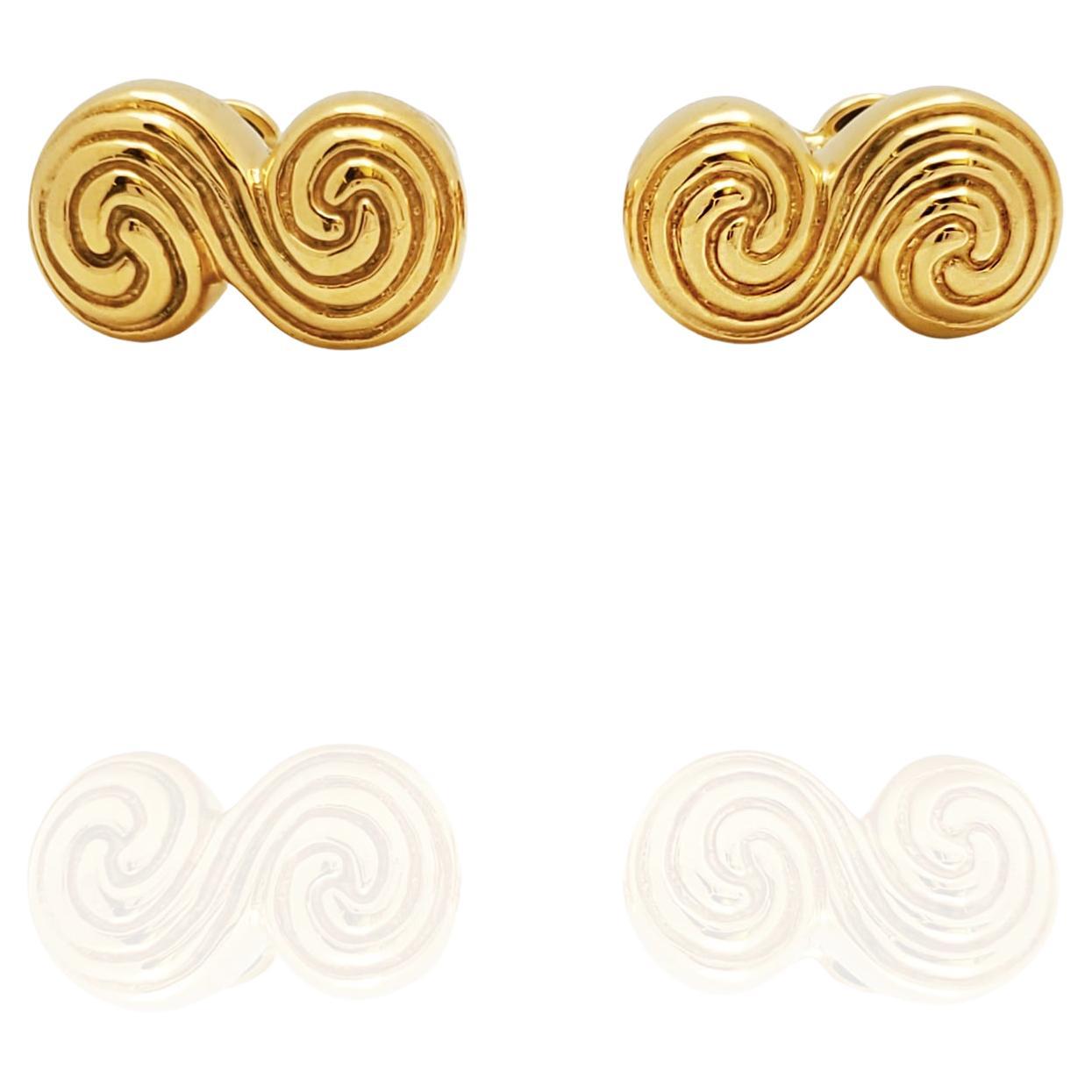 Tiffany & Co. 'Spiro Swirl' Yellow Gold Cufflinks