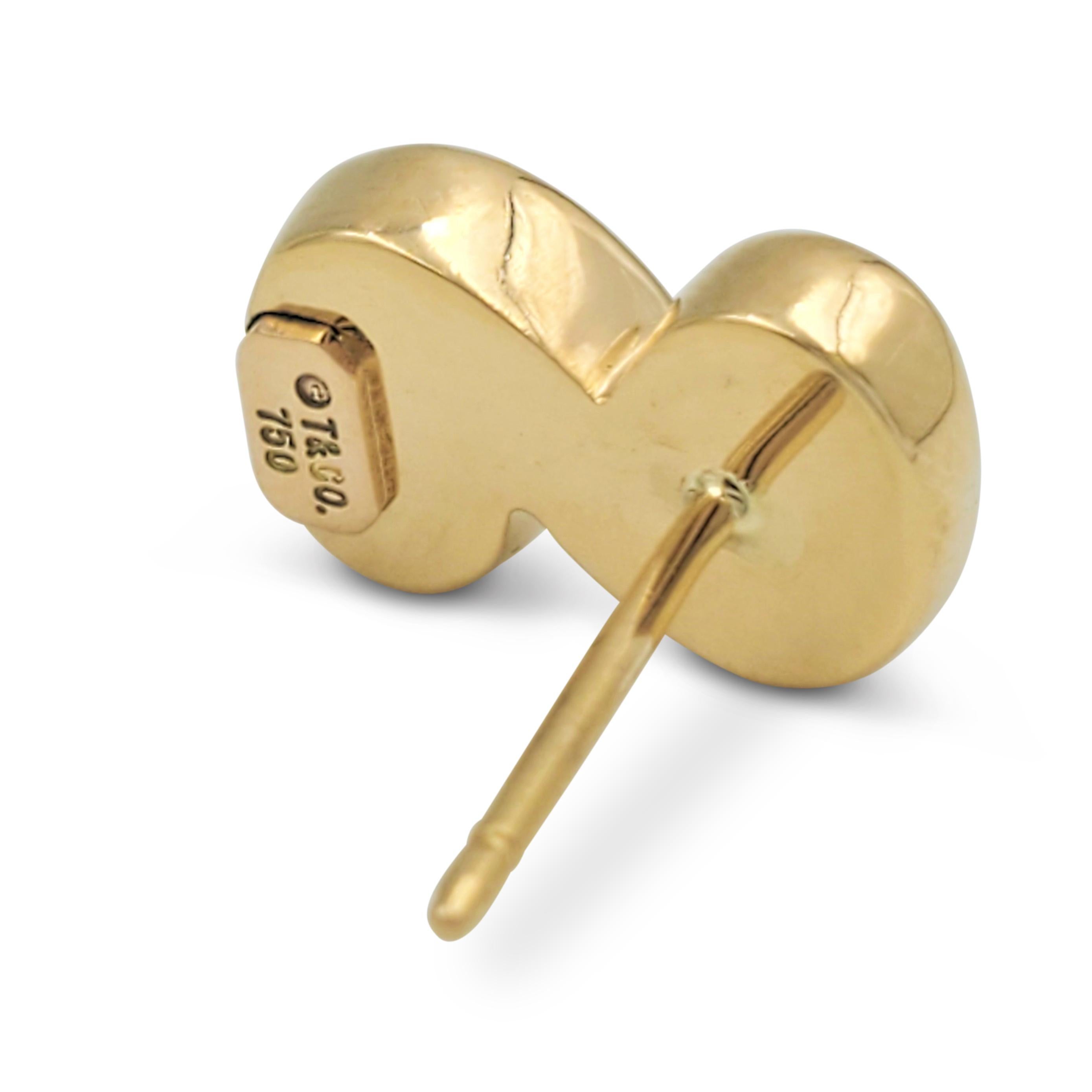 Tiffany & Co. 'Spiro' Swirl Yellow Gold Earrings In Excellent Condition In New York, NY