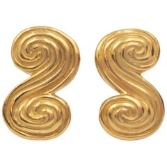Tiffany & Co. 'Spiro' Swirl Yellow Gold Earrings