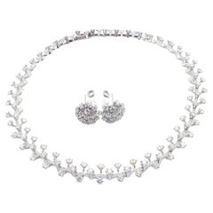 Tiffany & Co. Spray Diamond Platin Halskette und Ohrringe Set