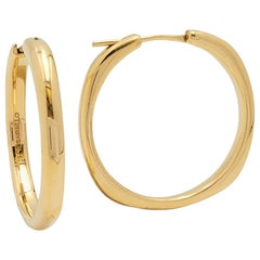 Tiffany & Co. 'Square Cushion' Collection Yellow Gold Hoop Earrings