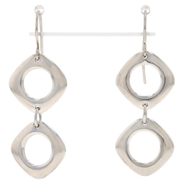 Tiffany & Co. Quadratische Kissen-Tropfen-Ohrringe Sterling 925 Geometrisch durchbohrt