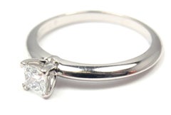 Tiffany & Co. Square Diamond Platinum Engagement Ring