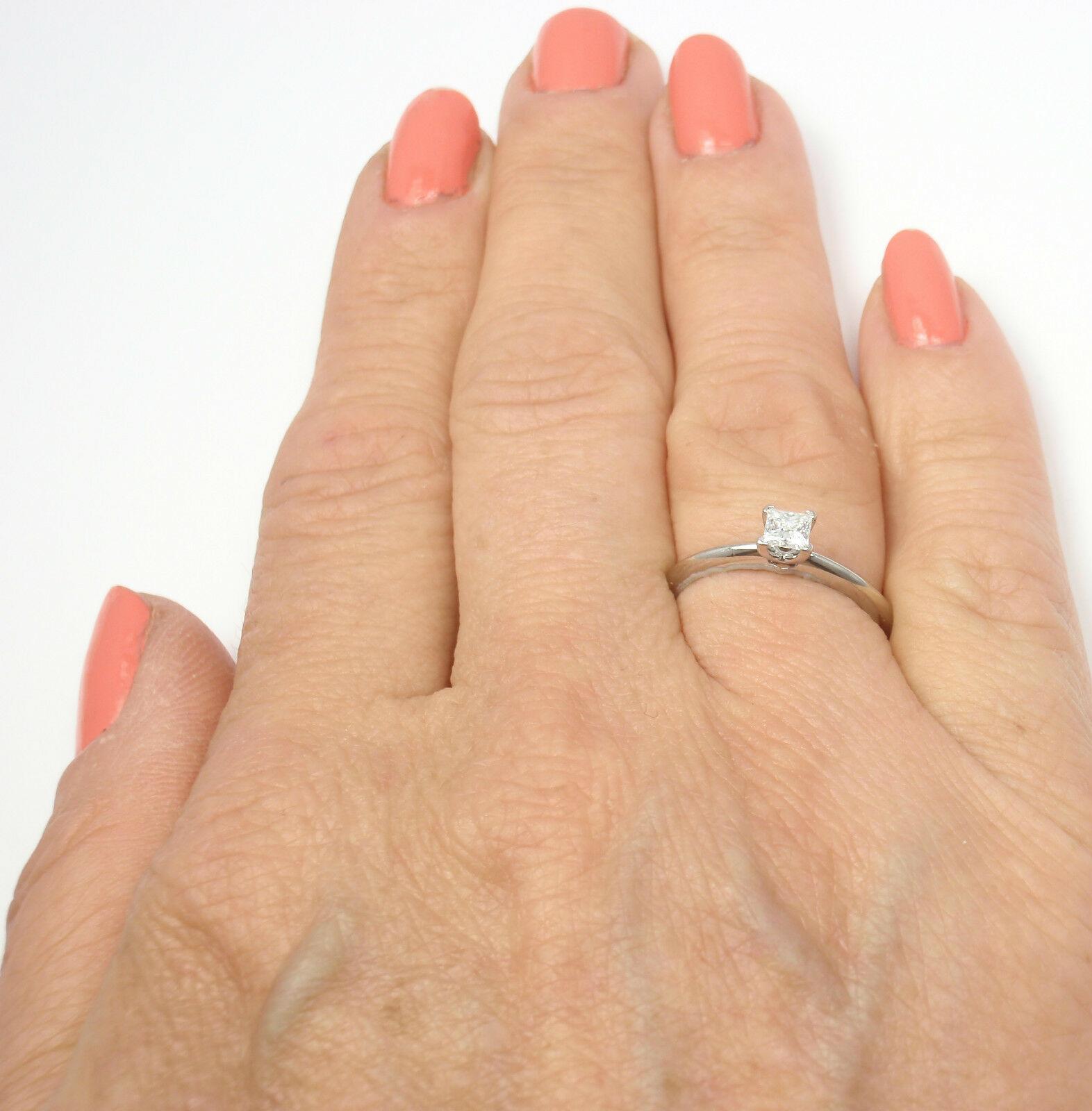 Women's or Men's Tiffany & Co. Square Diamond Platinum Engagement Ring For Sale