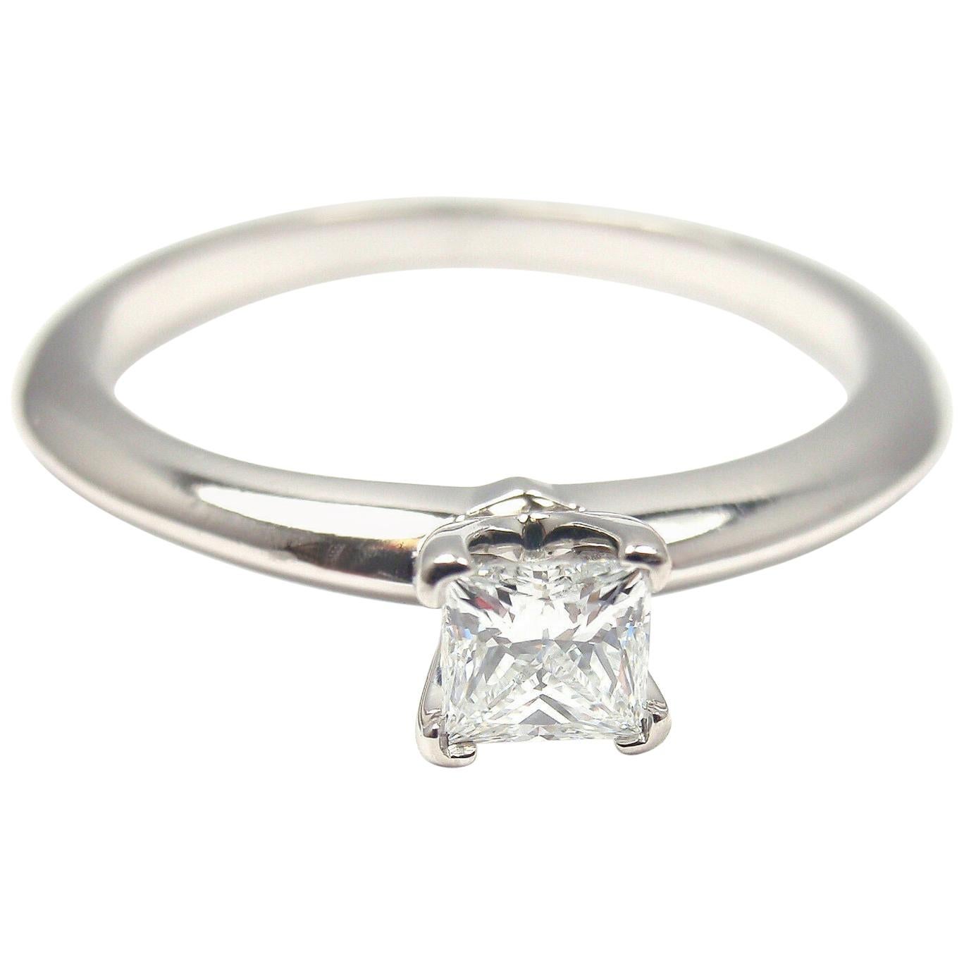 Tiffany & Co. Square Diamond Platinum Engagement Ring