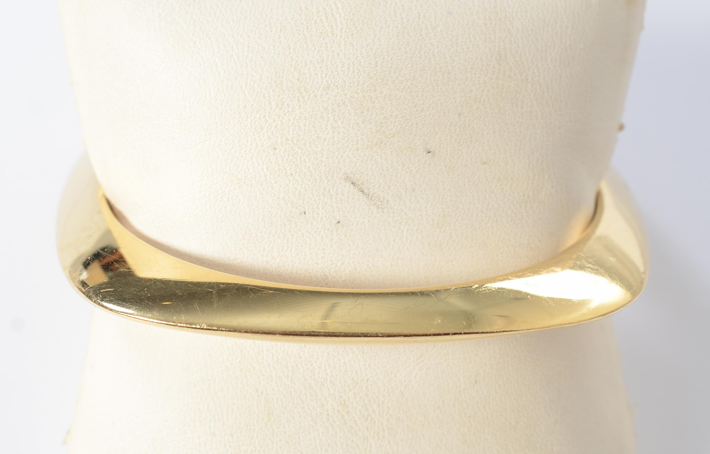 Modernist Tiffany & Co. Square Gold Bangle Bracelet For Sale