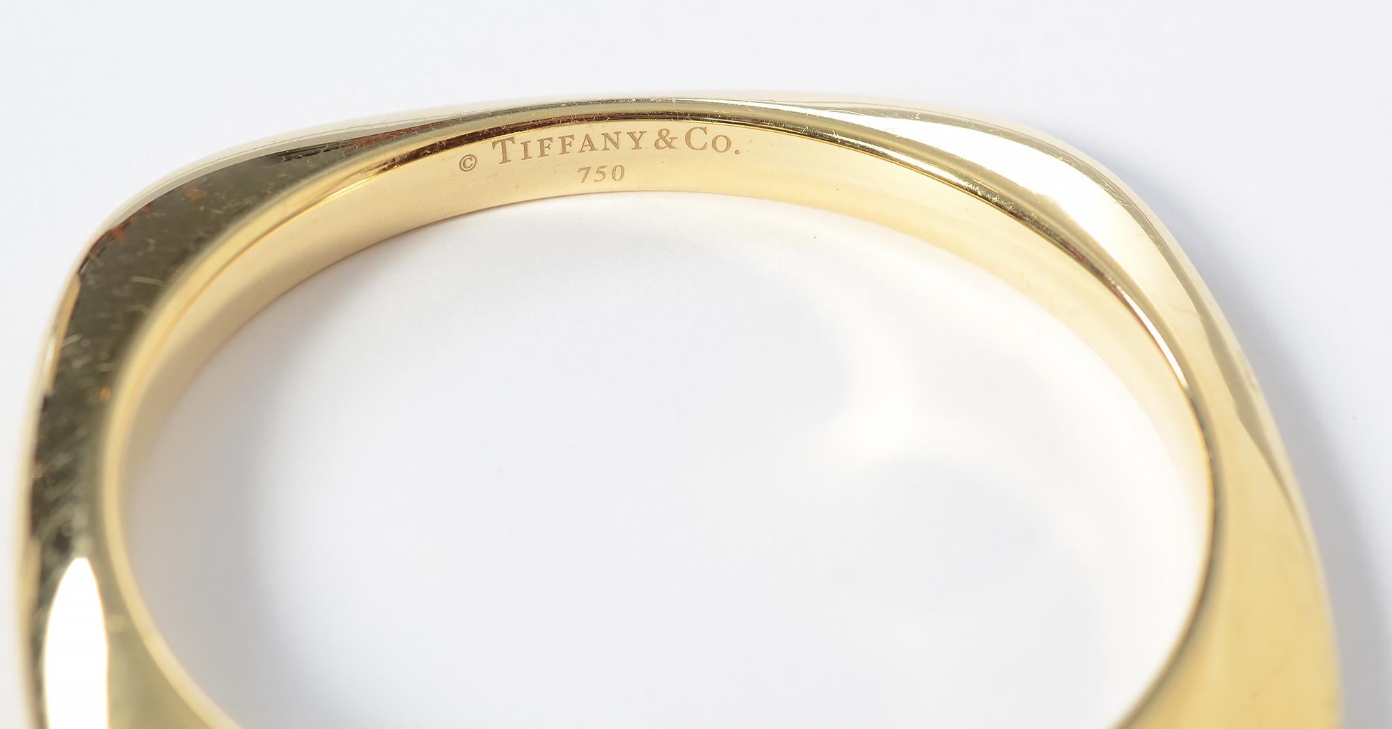 Tiffany & Co. Square Gold Bangle Bracelet In Good Condition For Sale In Darnestown, MD