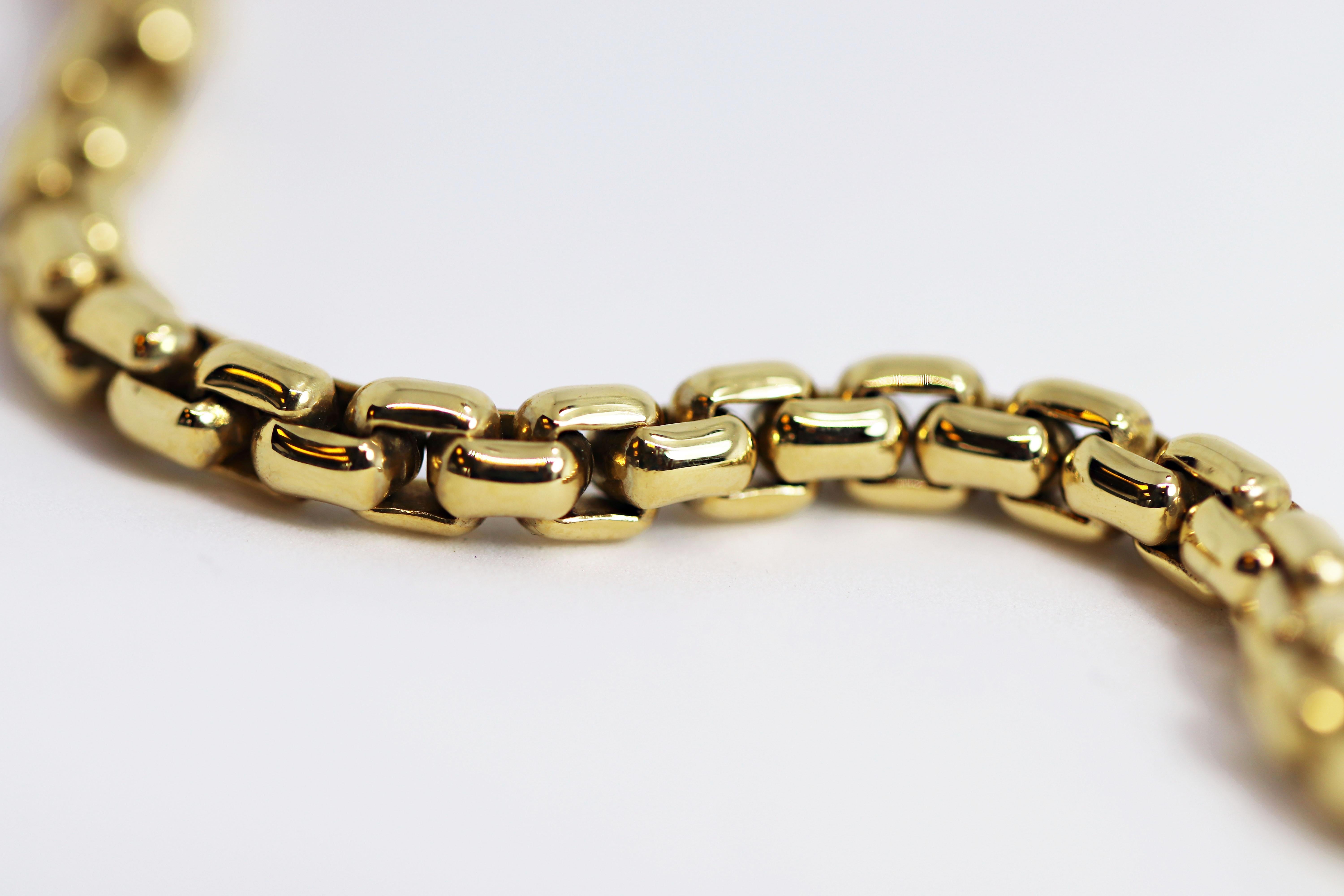 Modern Tiffany & Co. Square Link 18 Carat Yellow Gold Bracelet