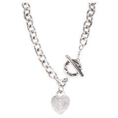 Used Tiffany & Co SS Heart Charm Toggle Necklace
