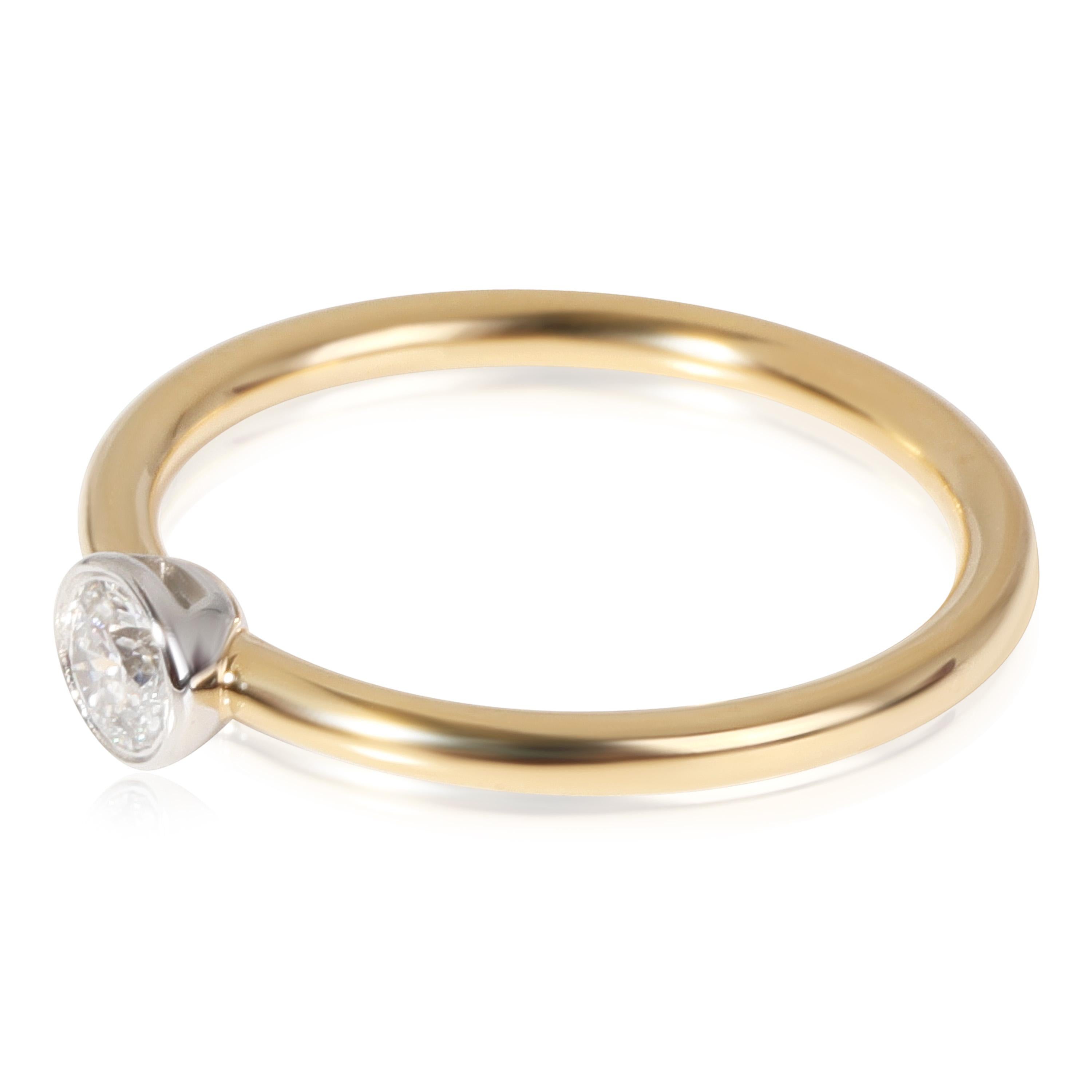 Round Cut Tiffany & Co. Stackable Diamond Solitaire Ring  in 18K Yellow Gold