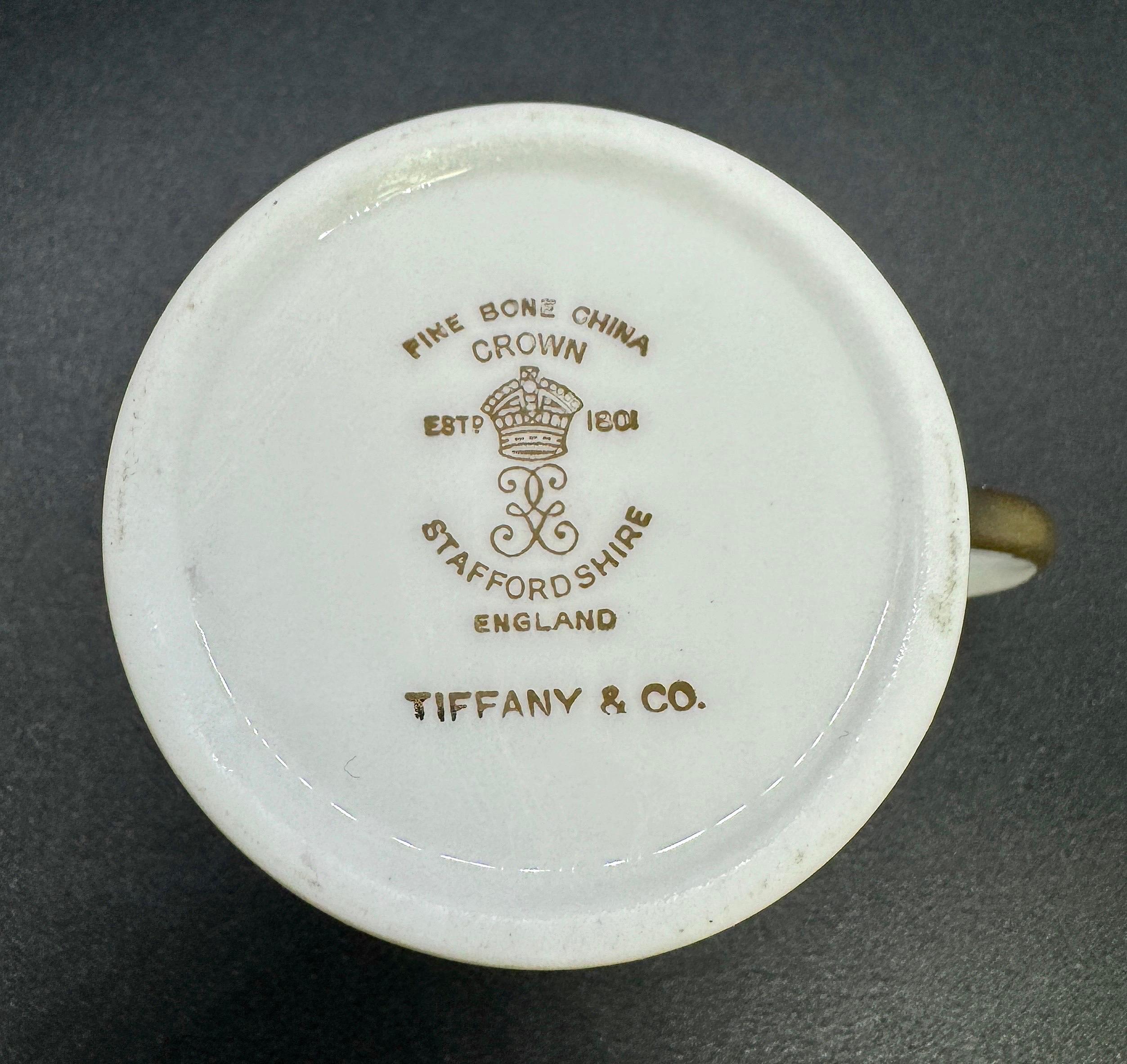Tiffany & co staffordshire Porcelain Tea Cups and Saucers, 12 Pieces For Sale 1
