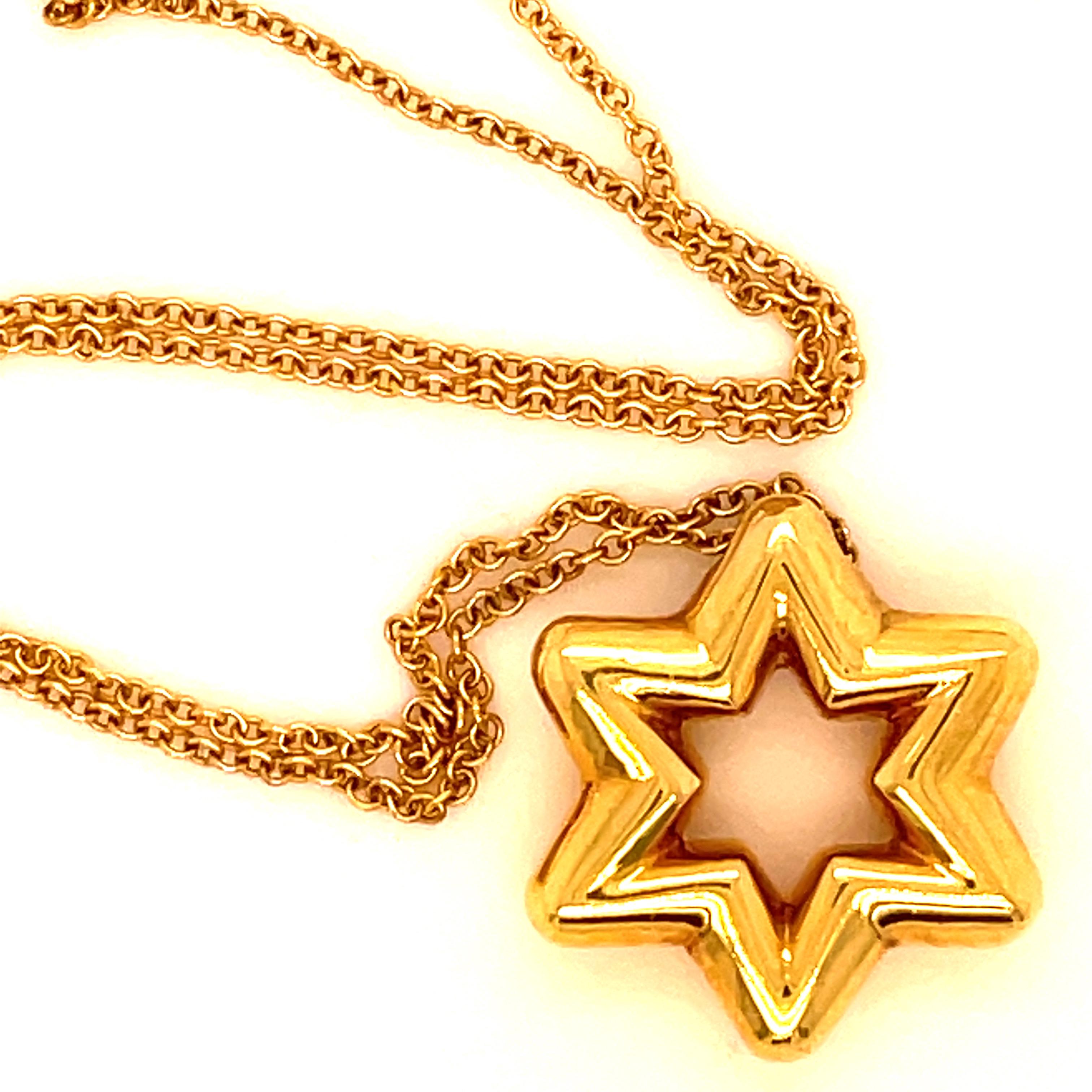 gold tiffany & co star of david necklace