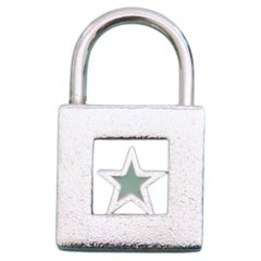 Tiffany & Co. Star Padlock Charm Pendant Sterling Silver with Blue Enamel