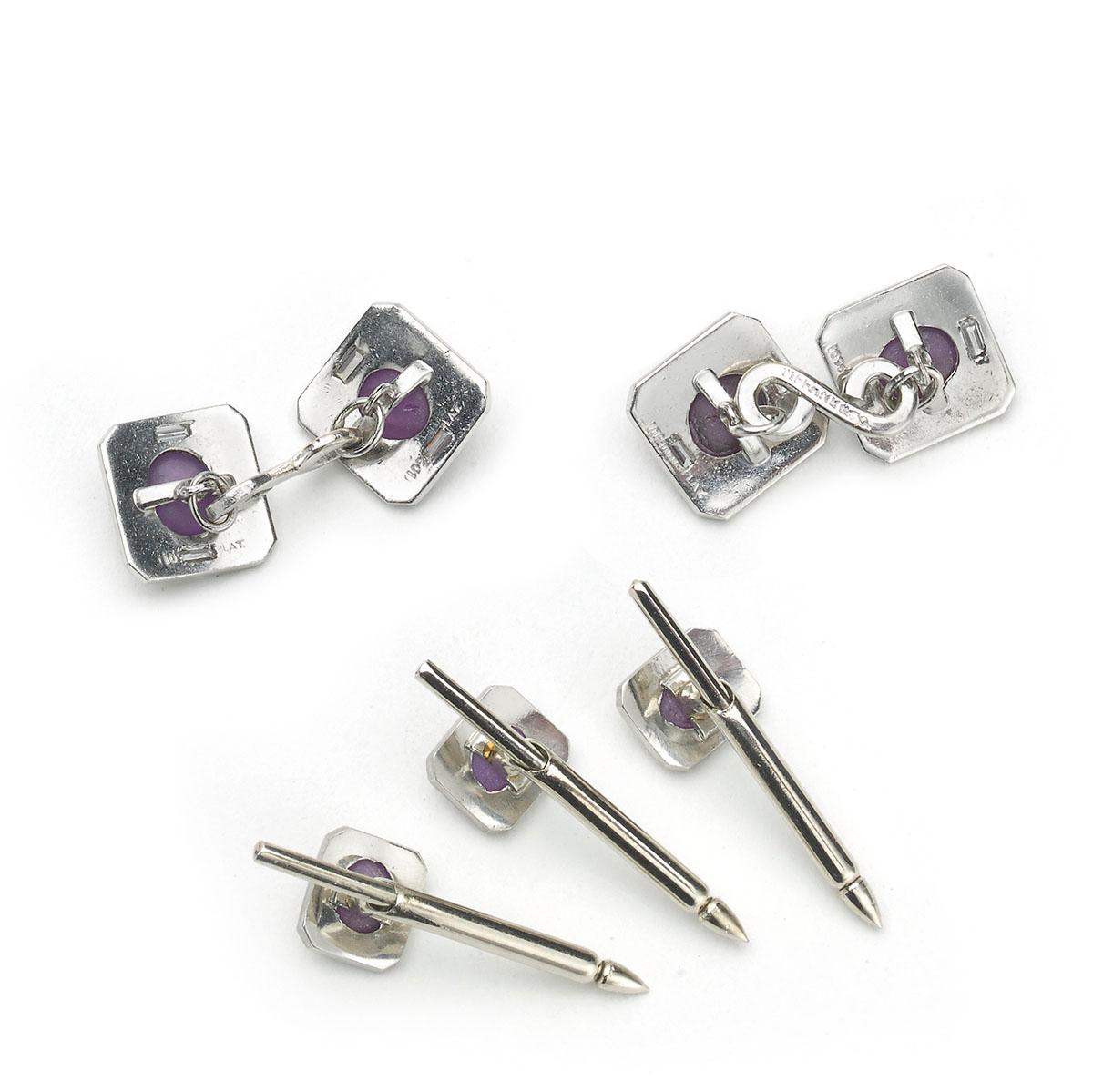 Tiffany & Co. Star Ruby, Diamond and Platinum Dress-Set, Circa 1950 Cabujón en venta