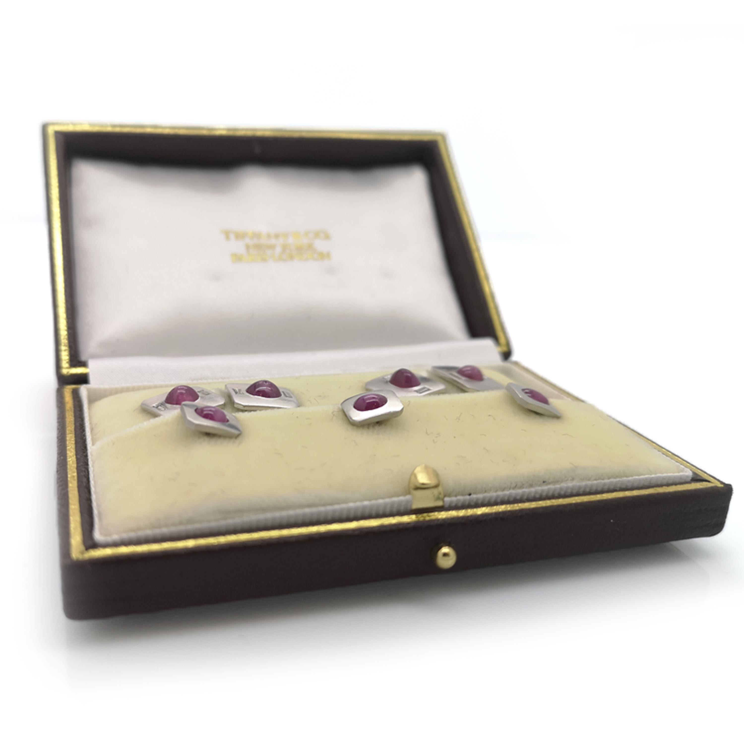 De los hombres Tiffany & Co. Star Ruby, Diamond and Platinum Dress-Set, Circa 1950 en venta