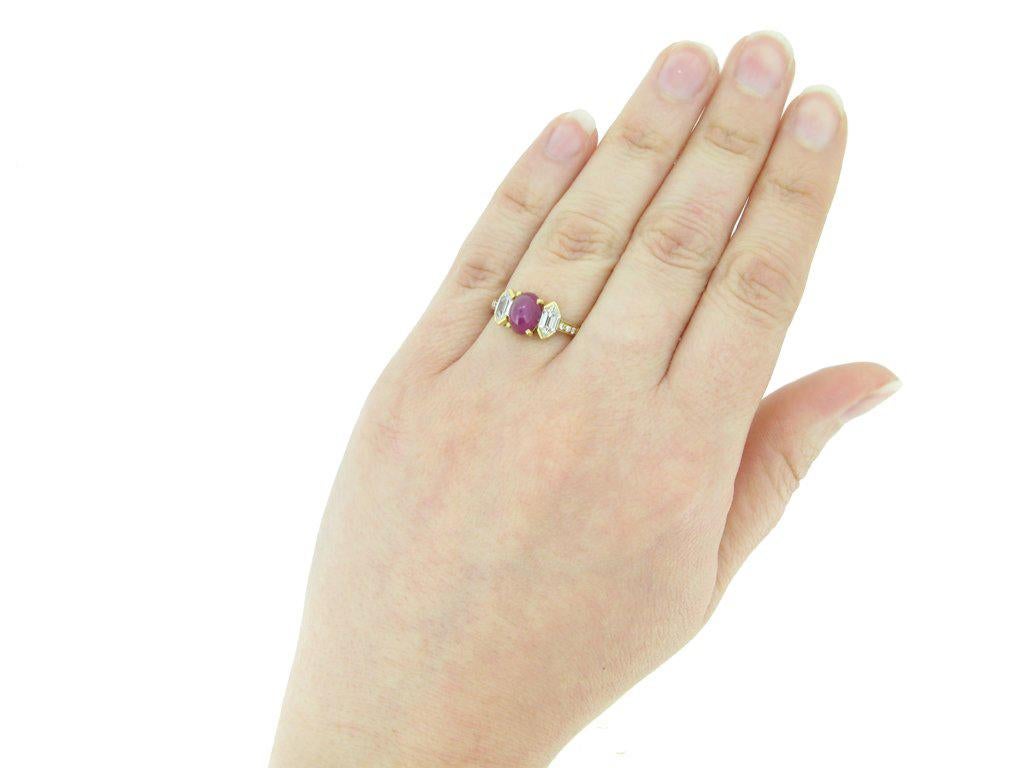Women's Tiffany & Co. Star Ruby Diamond Gold Ring  For Sale