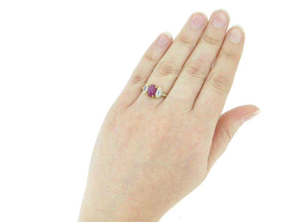 Women's Tiffany & Co. Star Ruby Diamond Gold Ring For Sale