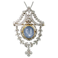 Antique Tiffany & Co. Star Sapphire and Diamond Pendant/Brooch