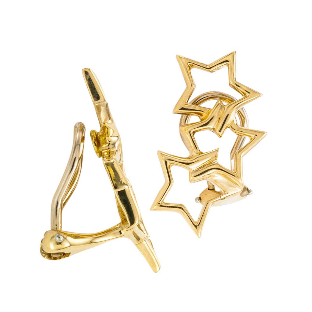 Contemporary Tiffany & Co. Star Shaped Yellow Gold Clip On Earrings