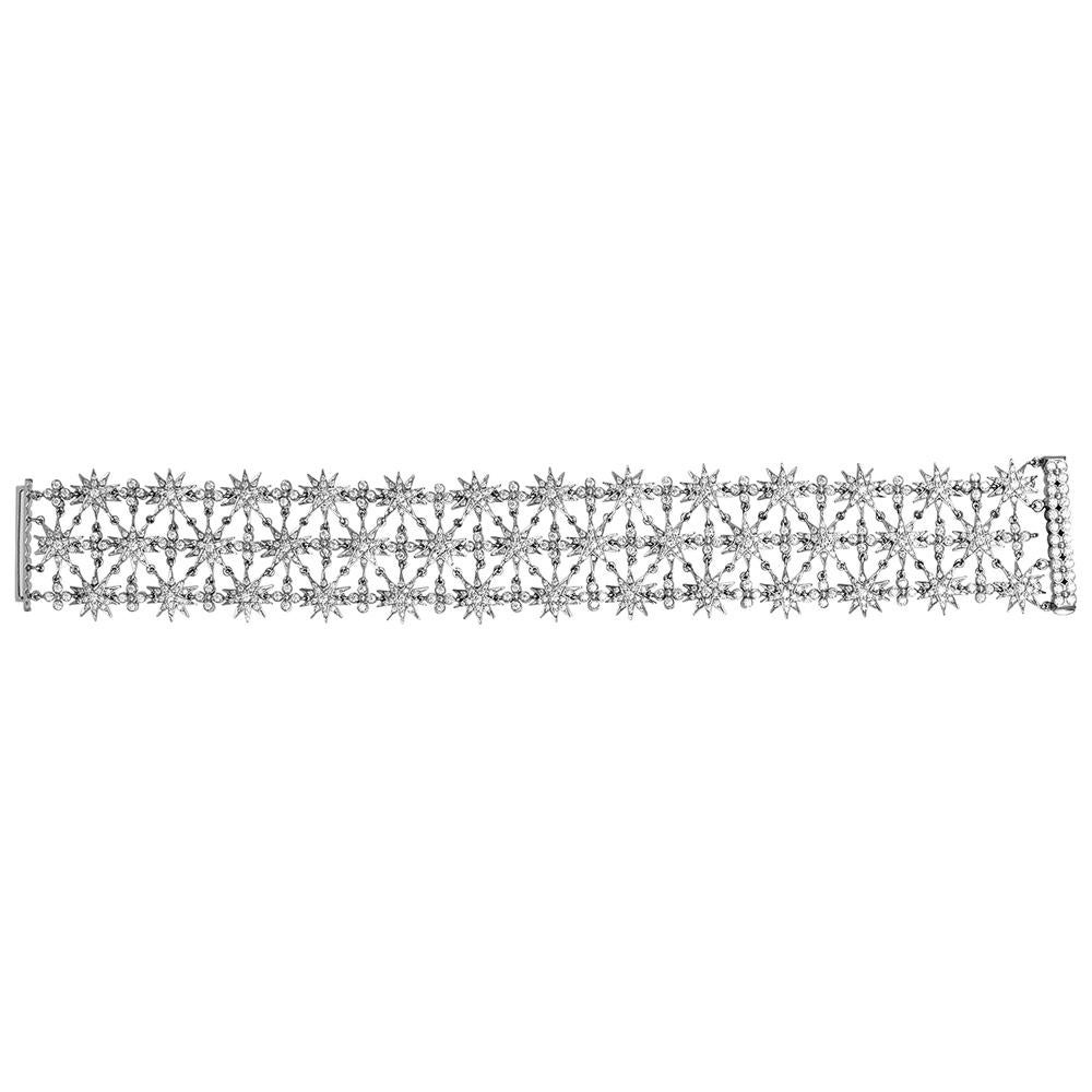 Tiffany & Co. Pulsera ancha Starburst 6.02ct Diamantes Platino en Excelente estado para la venta en Miami, FL