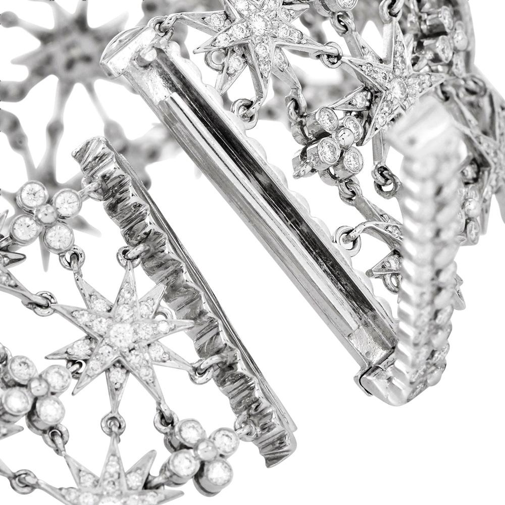 Tiffany & Co. Pulsera ancha Starburst 6.02ct Diamantes Platino en venta 1