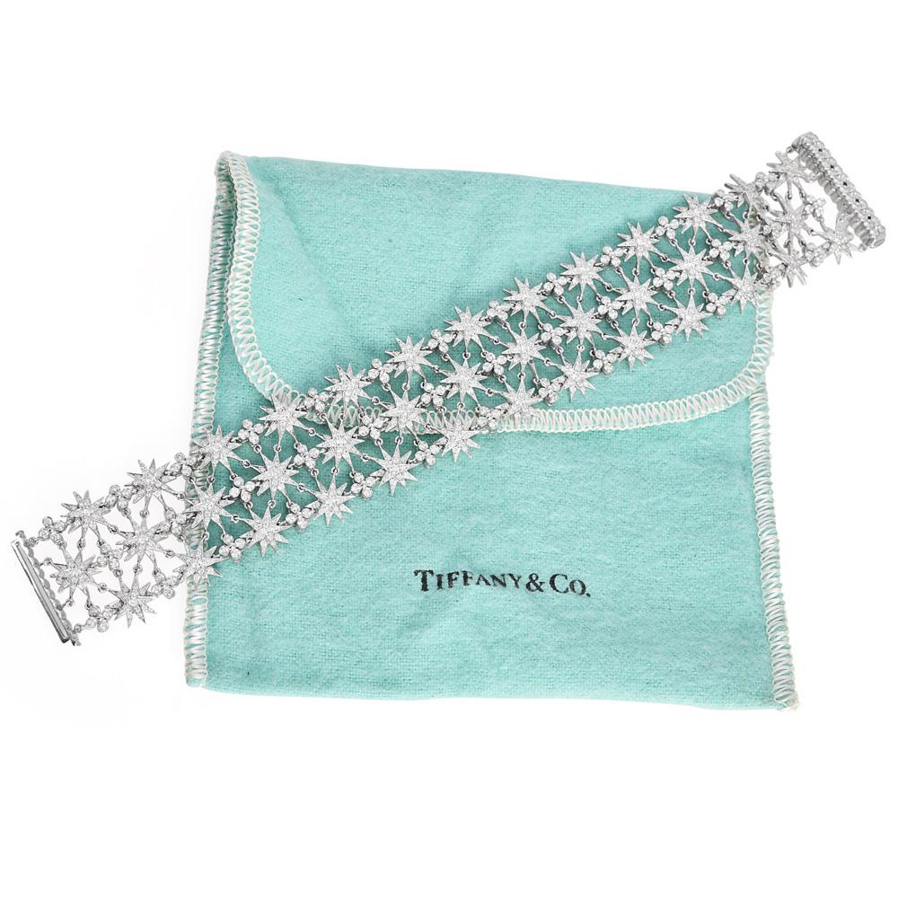Tiffany & Co. Pulsera ancha Starburst 6.02ct Diamantes Platino en venta 4