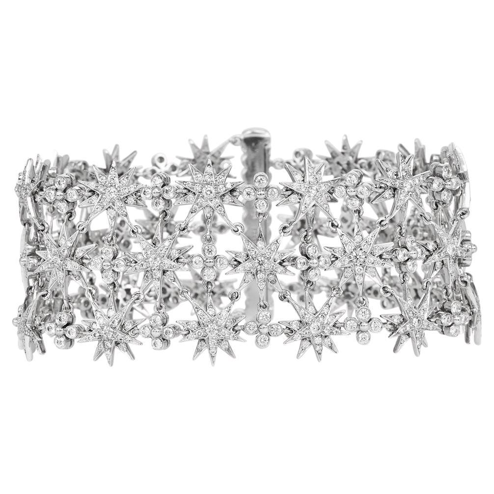 Tiffany 
Co. Pulsera ancha Starburst 6.02ct Diamantes Platino en venta
