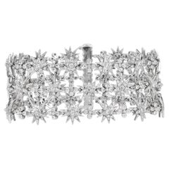 Tiffany & Co. Starburst 6.02ct Diamond Platinum Wide Bracelet