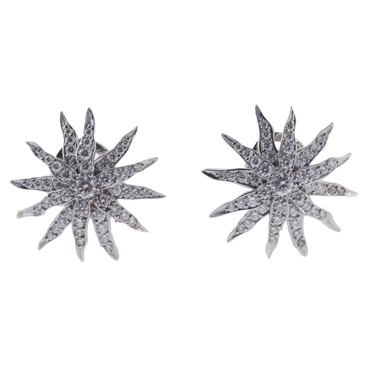 Tiffany & Co Starburst Diamond Platinum Earrings For Sale