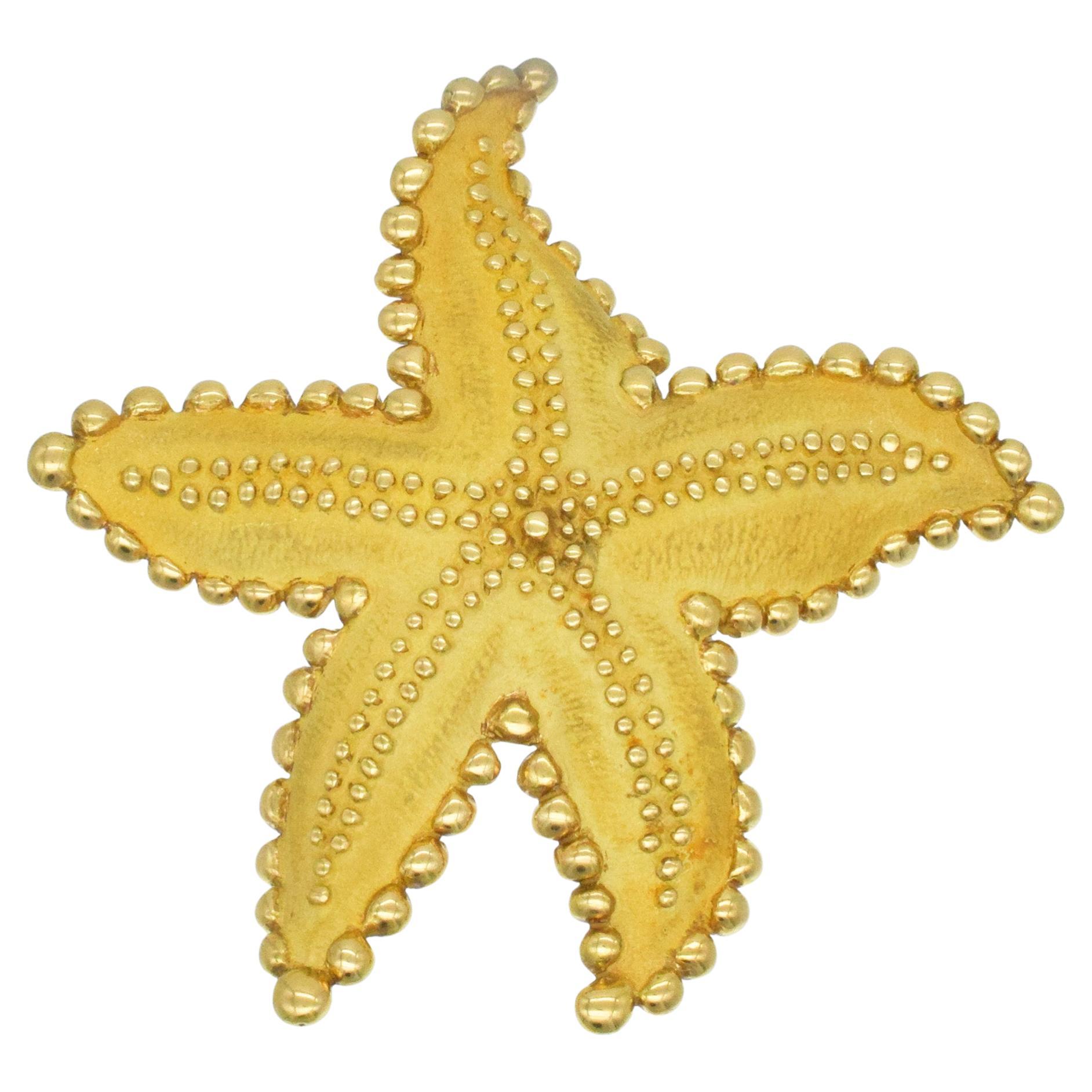 Tiffany 
Co. Broche étoile de mer en or jaune 18k. en vente