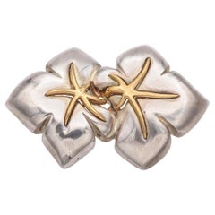 Tiffany & Co. Starfish Sterling Silver and 18K Yellow Gold Brooch Pin