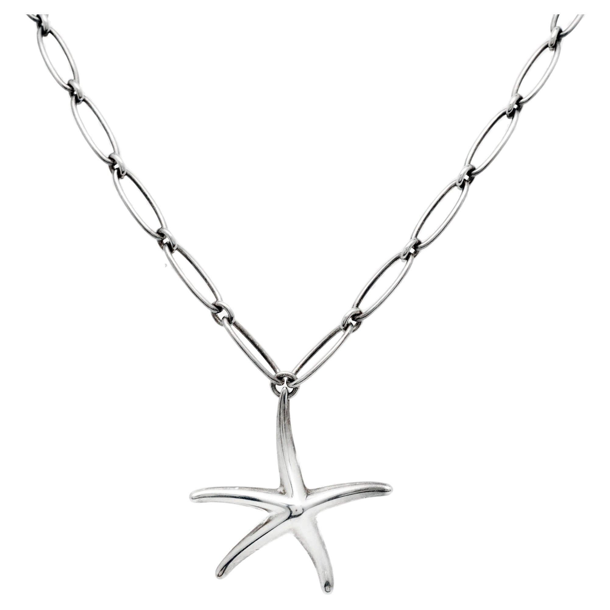 Tiffany & Co. Starfish Sterlingsilber-Halskette mit Anhänger