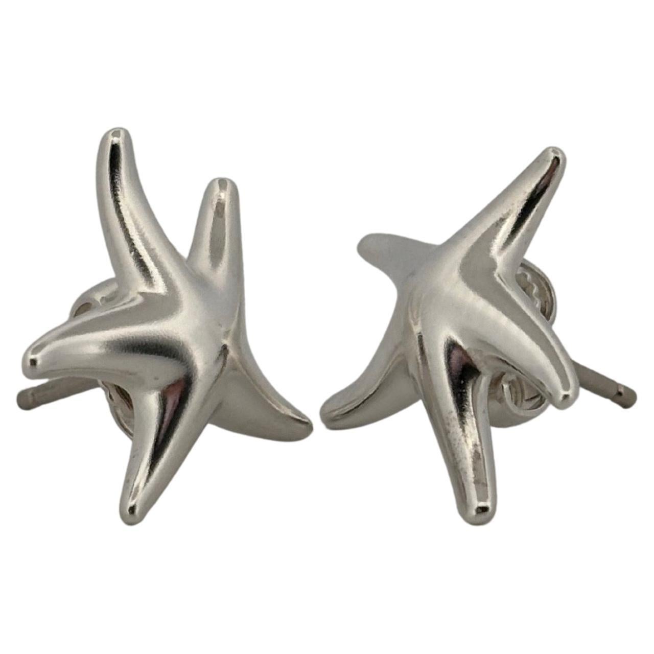 Tiffany & Co. Starfish Stud Post Back Elsa Perreti Spain Small Earrings In Good Condition For Sale In Sewickley, PA