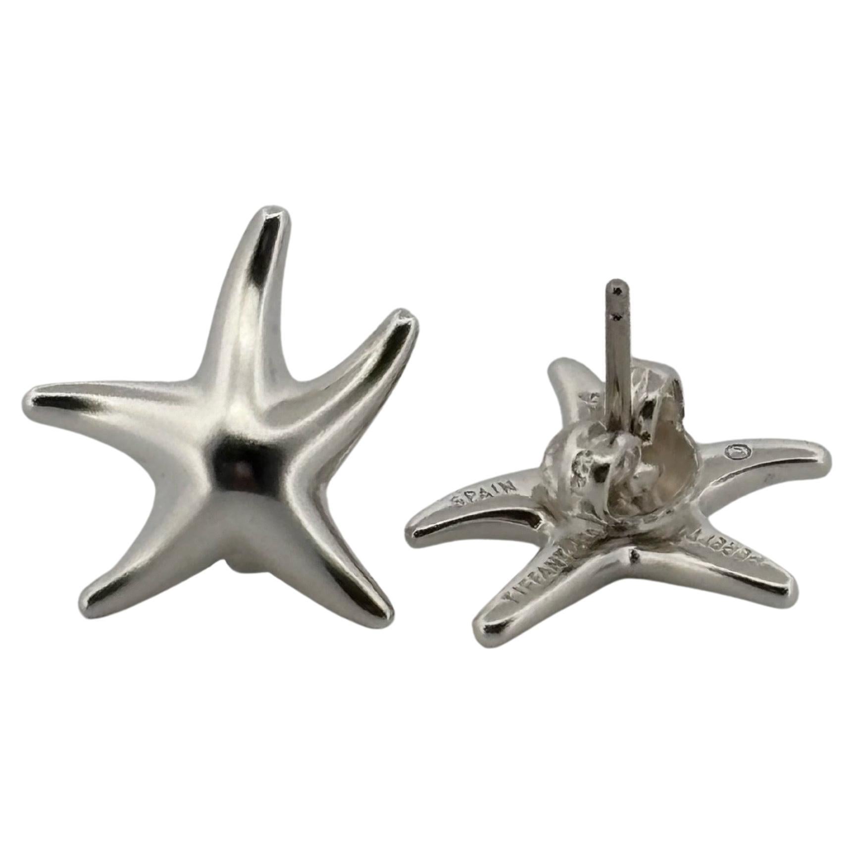 Women's or Men's Tiffany & Co. Starfish Stud Post Back Elsa Perreti Spain Small Earrings For Sale