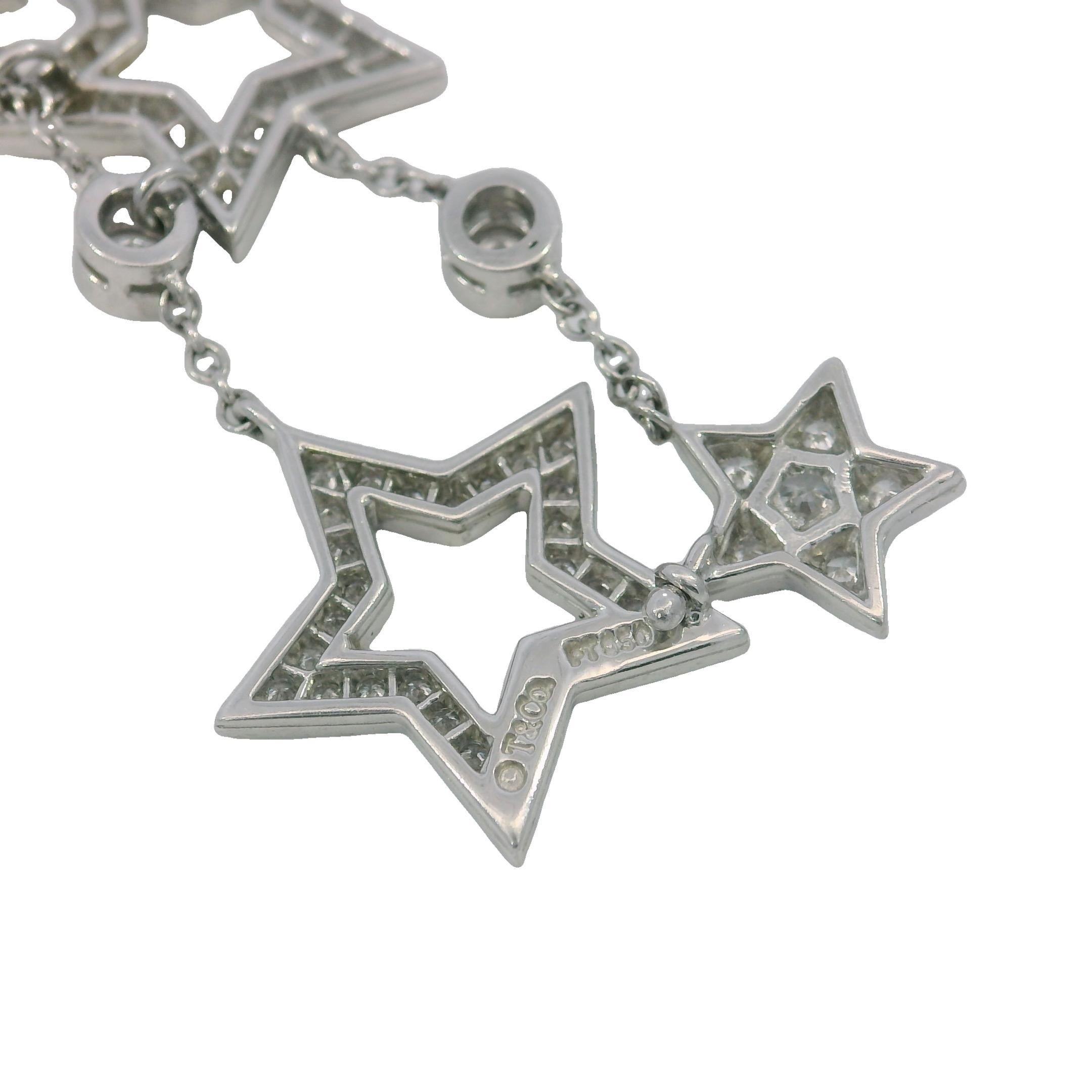 Tiffany & Co. Boucles d'oreilles pendantes avec diamant en platine ~1.33ctw en vente 5