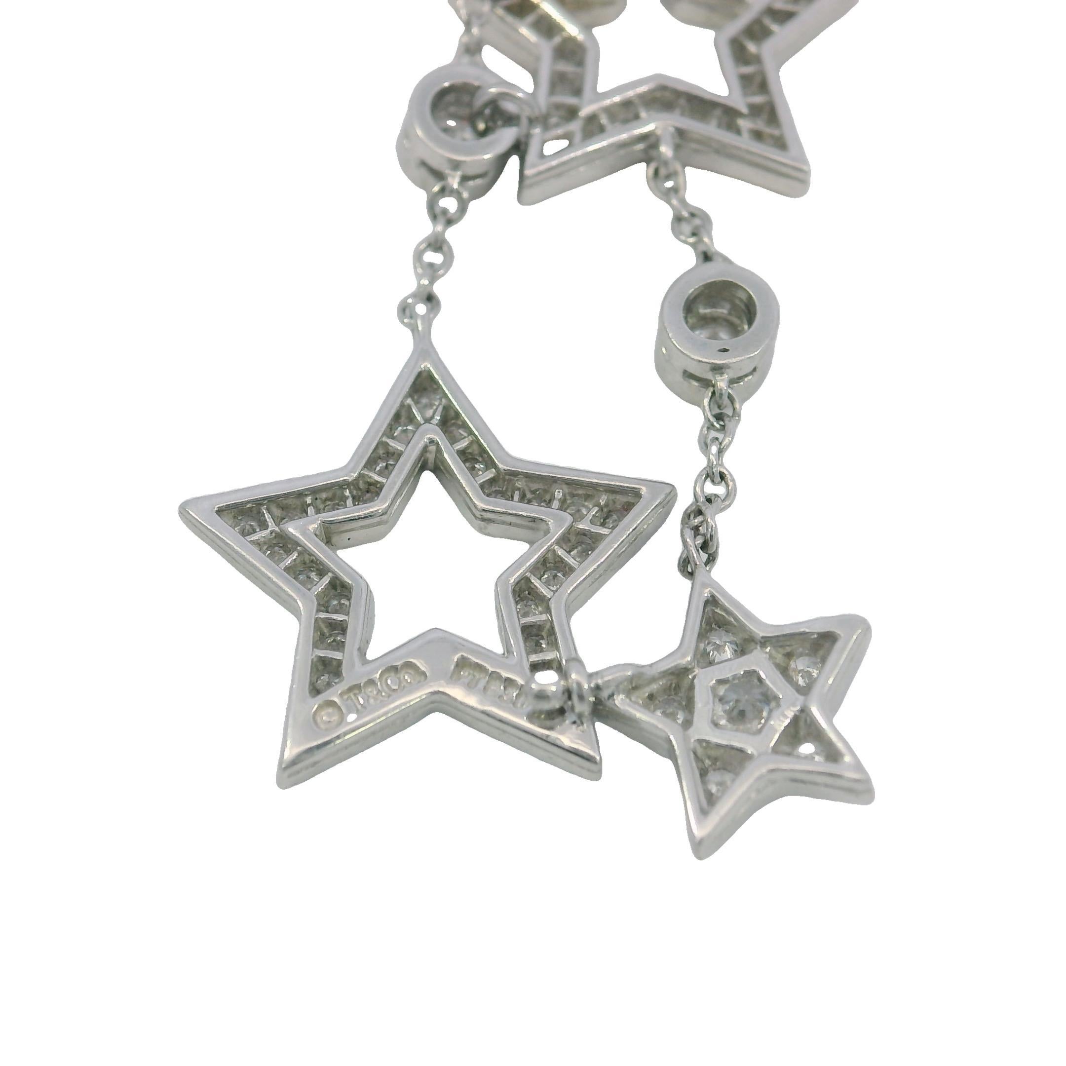 Tiffany & Co. Boucles d'oreilles pendantes avec diamant en platine ~1.33ctw en vente 6