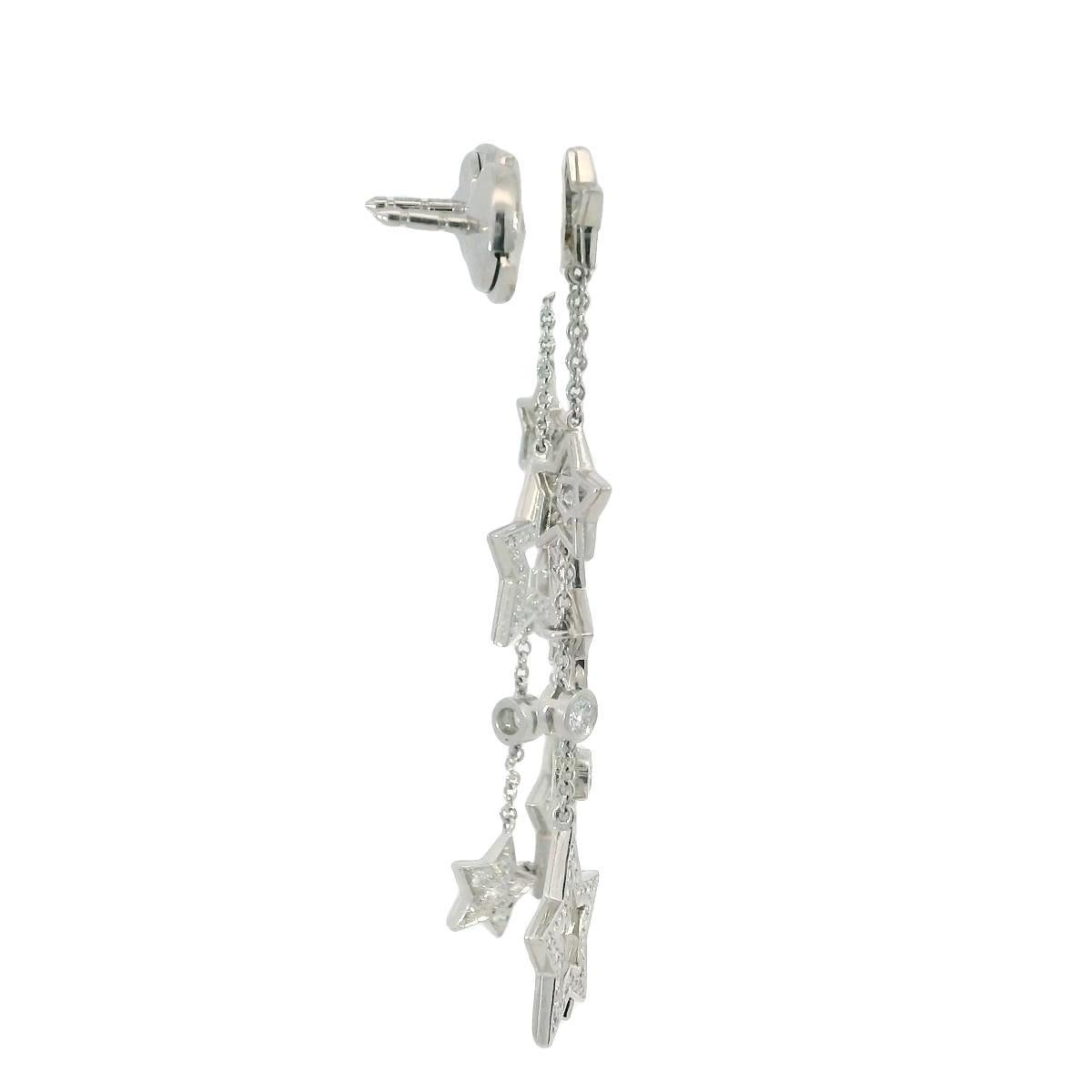 Tiffany & Co. Boucles d'oreilles pendantes avec diamant en platine ~1.33ctw Pour femmes en vente