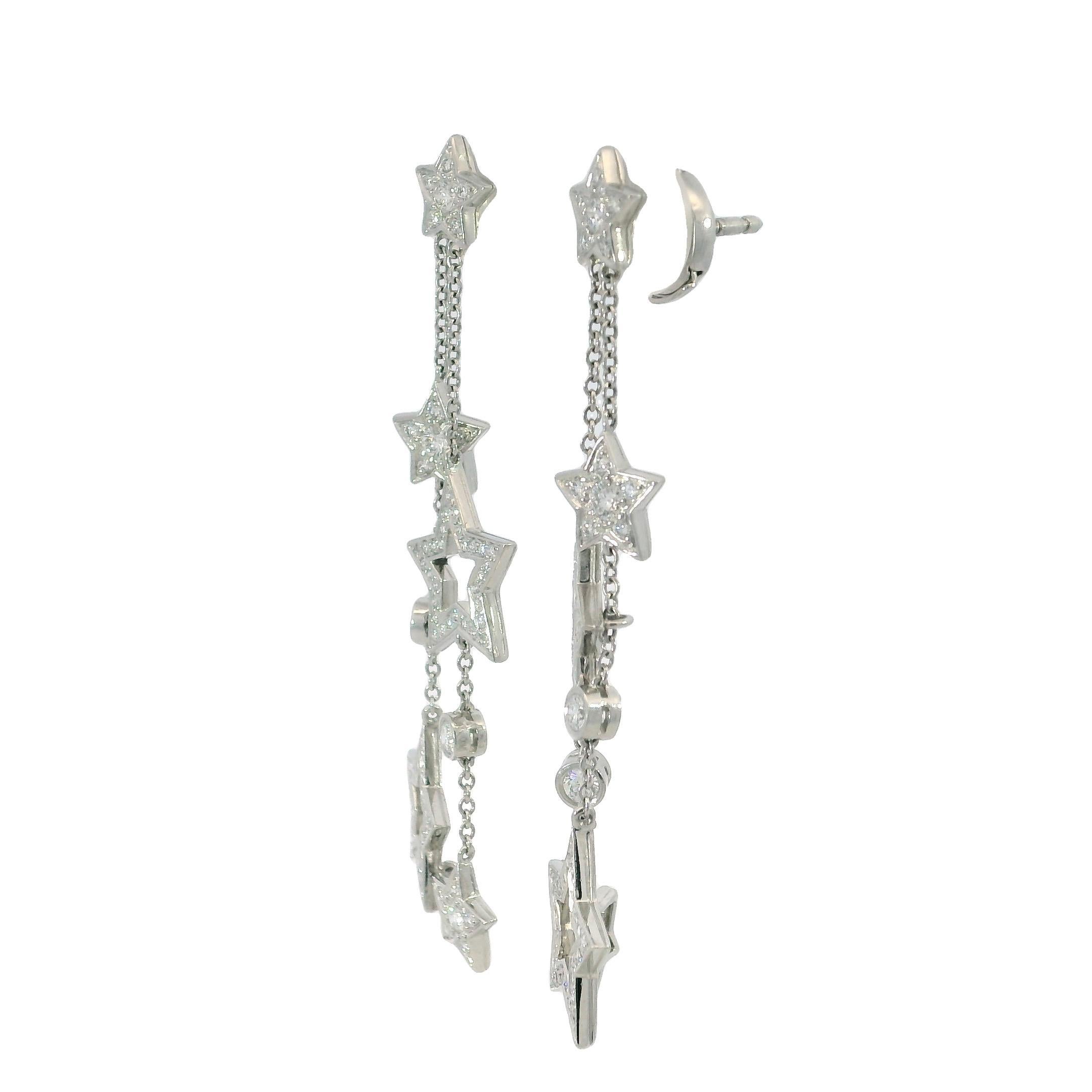 Tiffany & Co. Boucles d'oreilles pendantes avec diamant en platine ~1.33ctw en vente 2