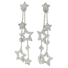 Tiffany & Co. Orecchini a goccia con diamante in platino vintage Stars ~1.33ctw