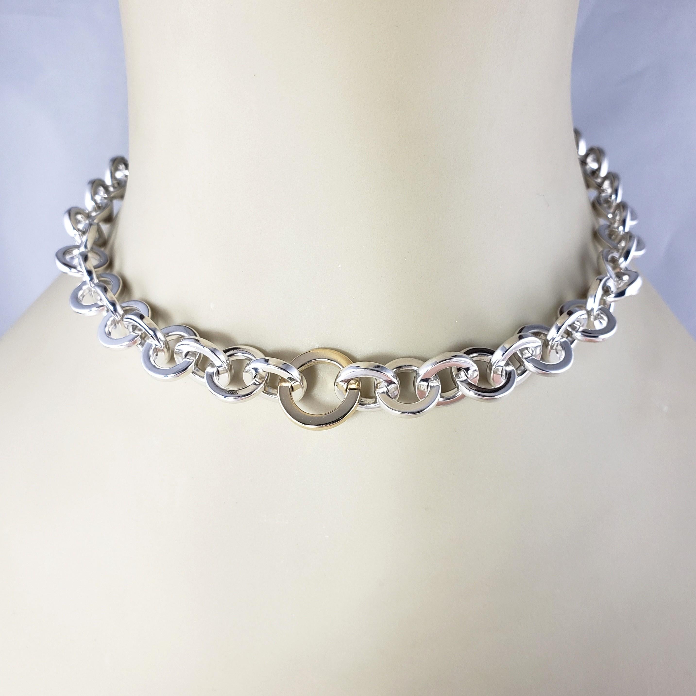 Women's Tiffany & Co. Sterling 18 Karat Yellow Gold Open Circle Link Necklace