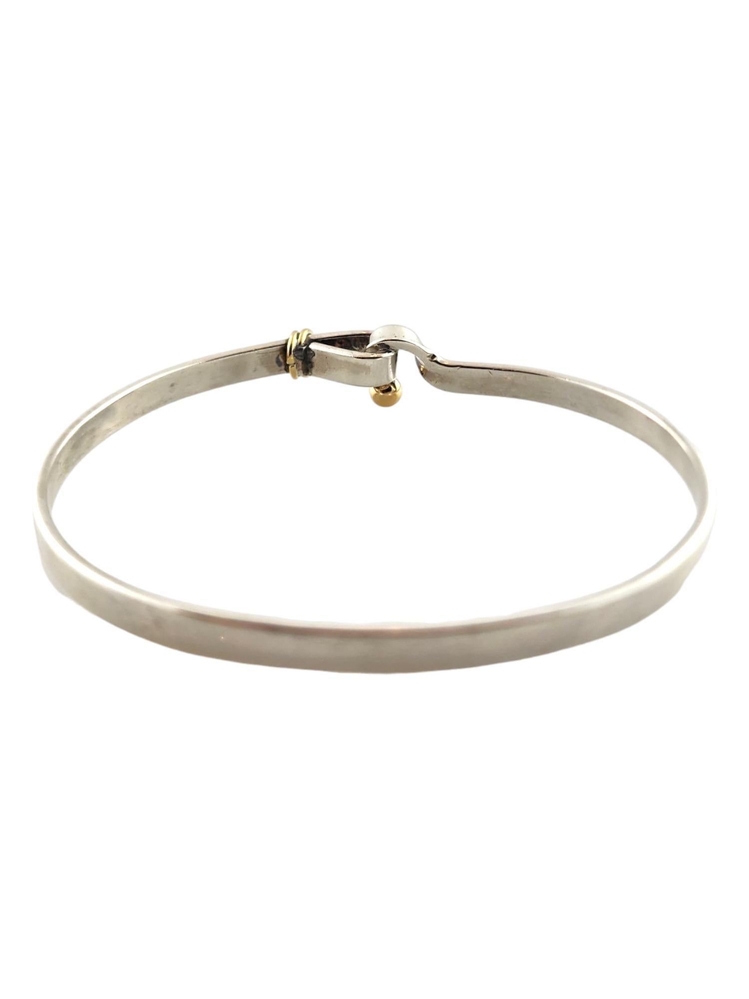 Women's Tiffany & Co Sterling 18K Yellow Gold Hook and Eye Bangle Bracelet #18291