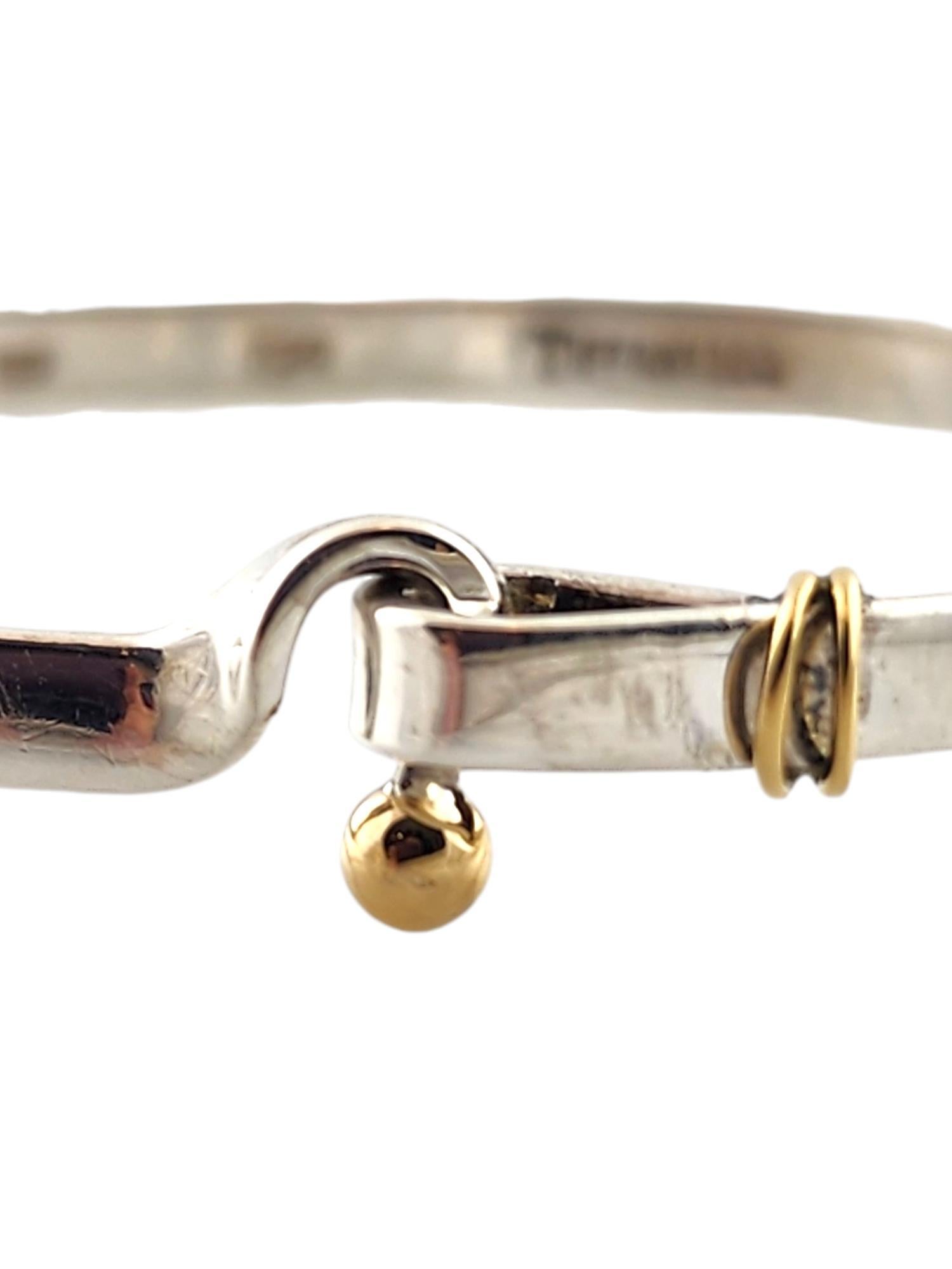 Tiffany & Co Sterling 18K Yellow Gold Hook and Eye Bangle Bracelet #18291 1