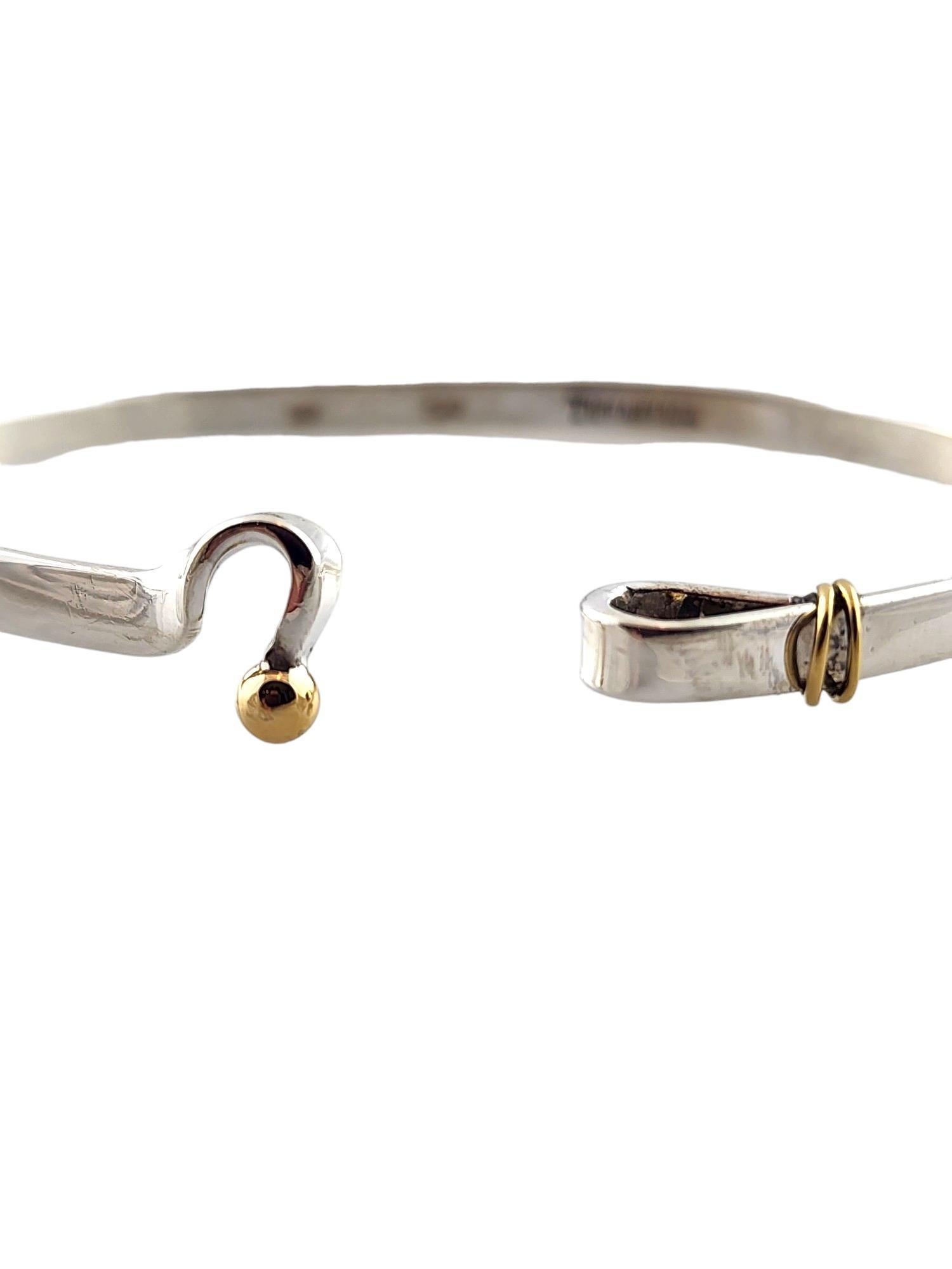 Tiffany & Co Sterling 18K Yellow Gold Hook and Eye Bangle Bracelet #18291 2