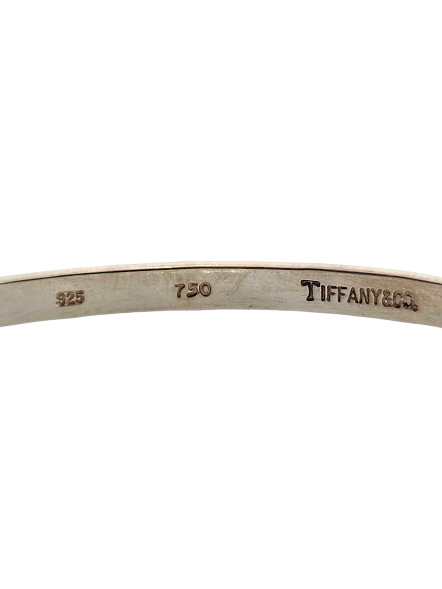 Tiffany & Co Sterling 18K Yellow Gold Hook and Eye Bangle Bracelet #18291 3